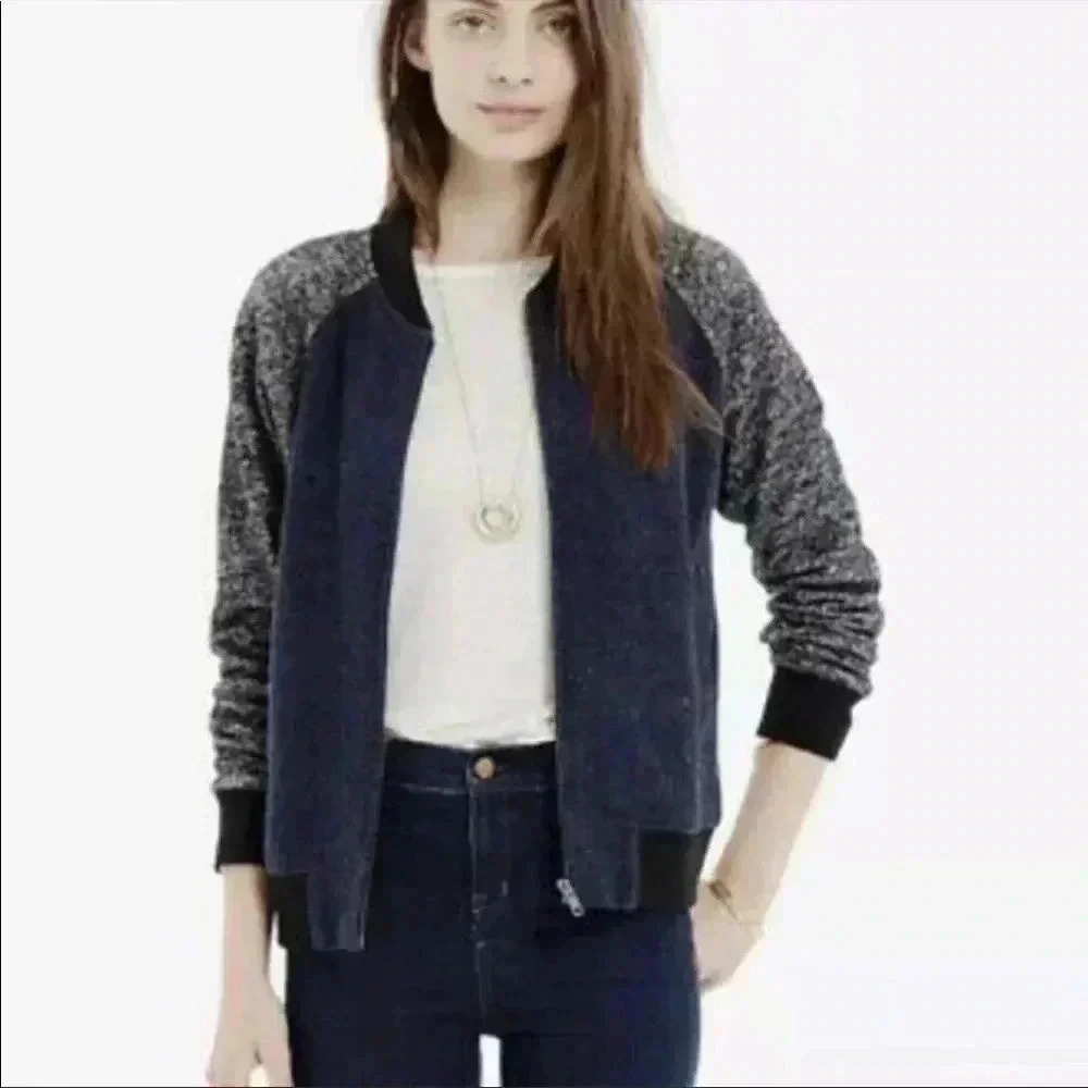 Madewell Sweatshirt Varsity Bomber Jacket Sz XS